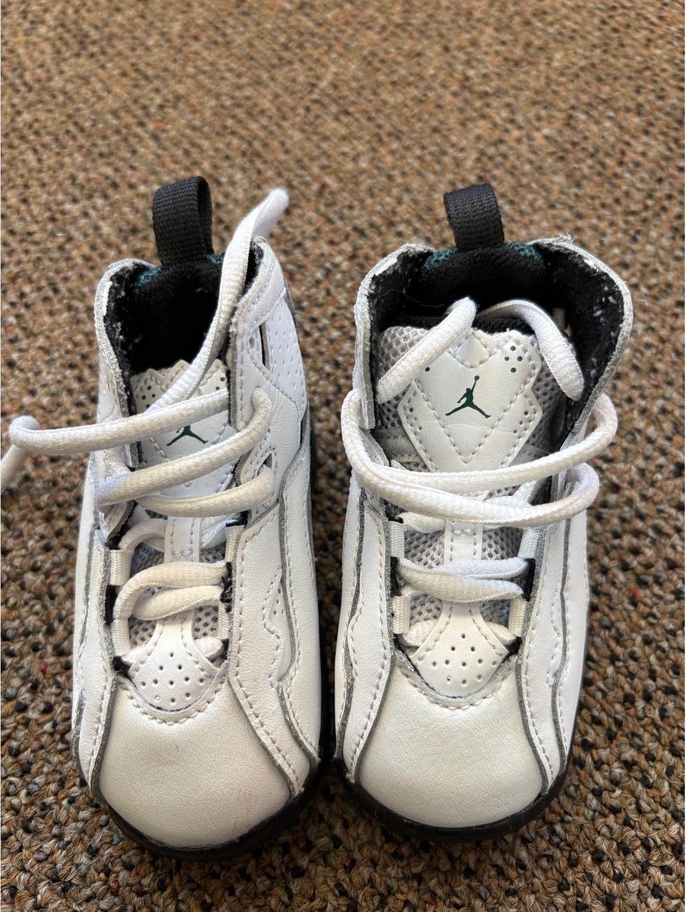 Toddler Jordan Retro 7 White/Black Basketball Shoes Size 5C